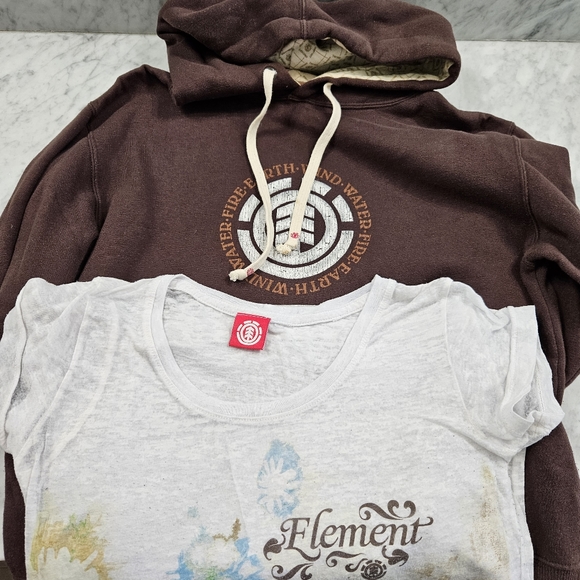 Element Tops - Lot of 2 - Vintage Y2K Element Hoodie & Burnout Tee - Women's SZ Medium
